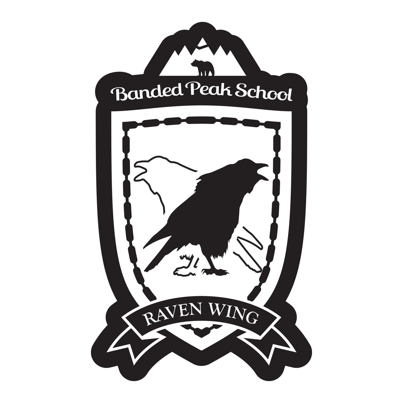 École de Peak Banded - Raven Wing House Sticker