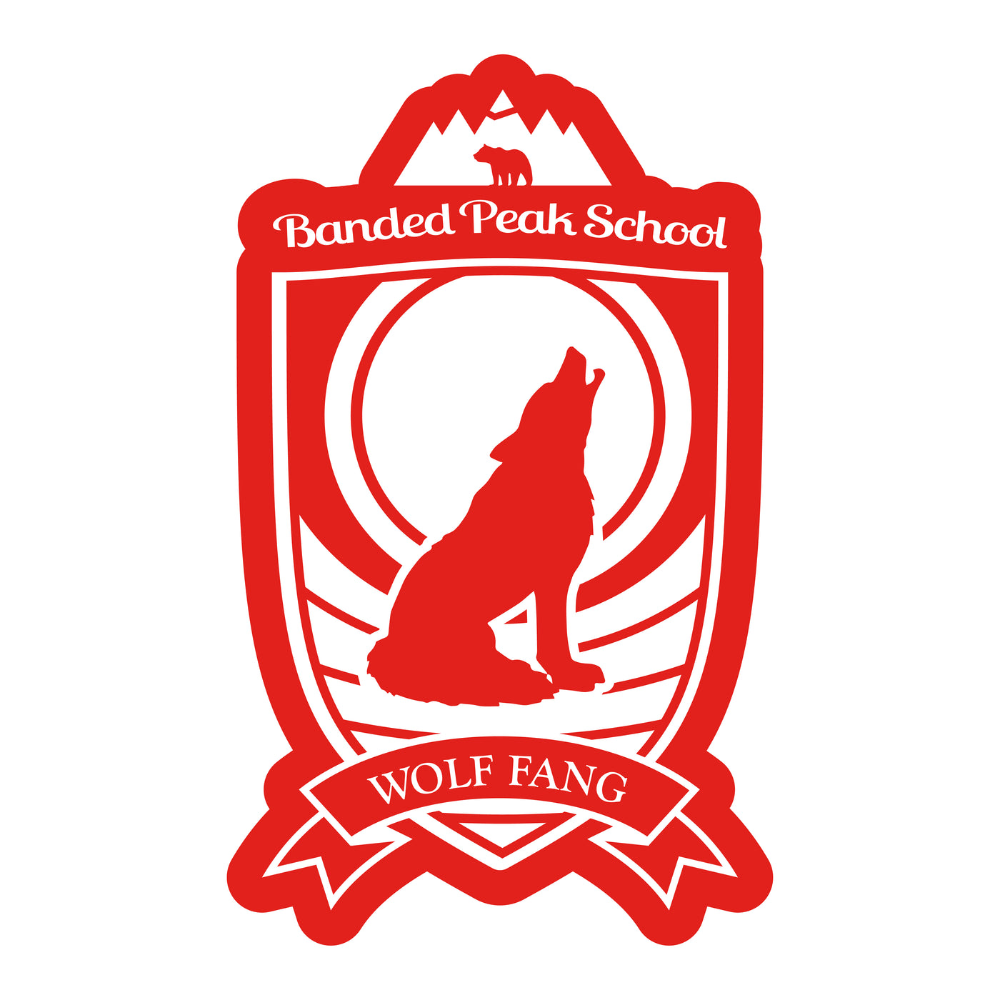 École de Peak Banded - Maison Wolf Fang Sticker
