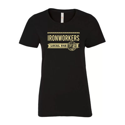 Ironworkers Local 842 T-shirt à col en V pour femme (Noir)