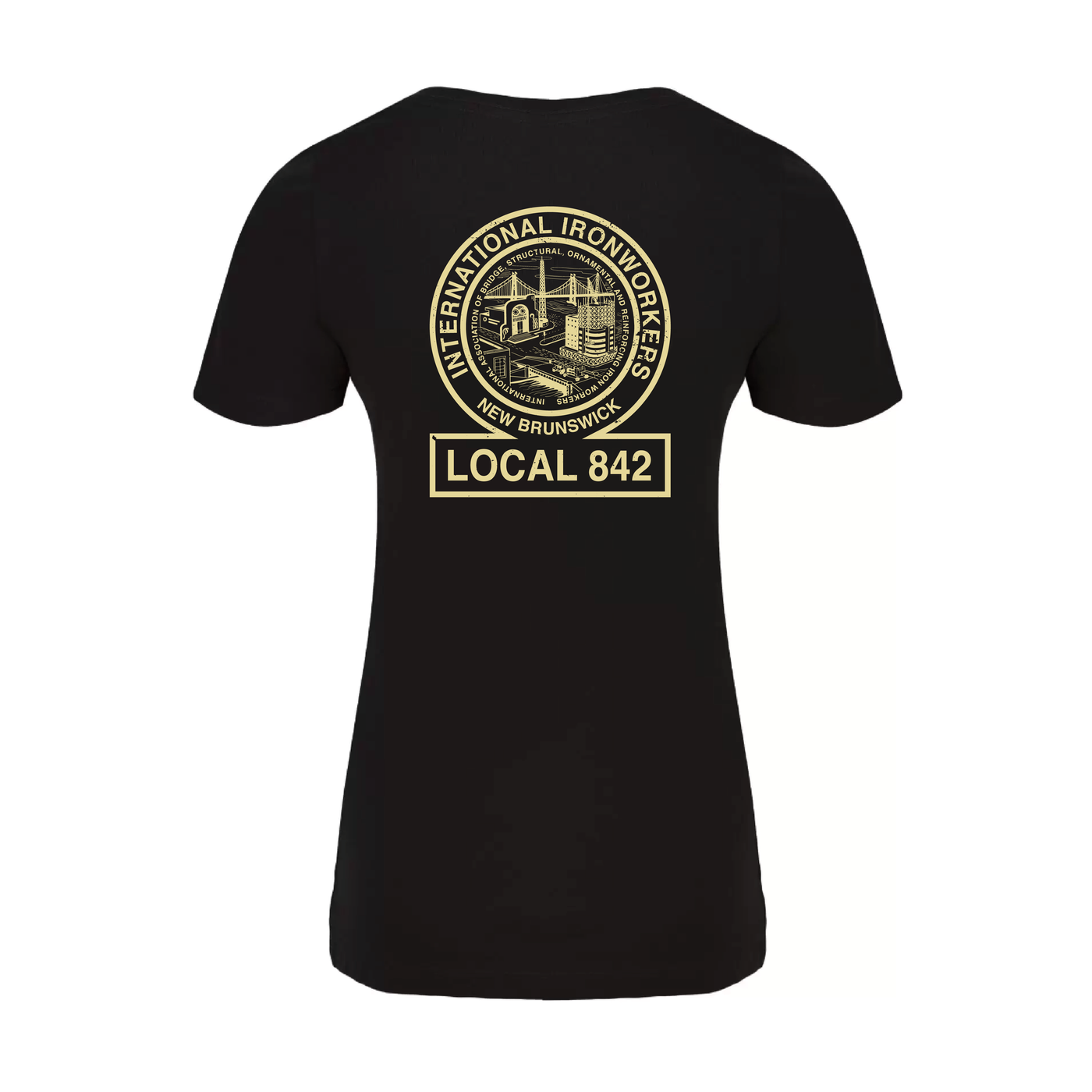 Ironworkers Local 842 T-shirt à col en V pour femme (Noir)