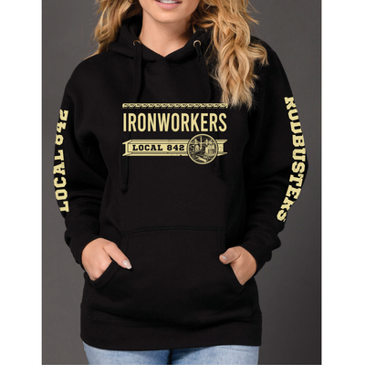 Ironworkers Local 842 Sweat à capuche unisexe - Rodbusters (Noir)