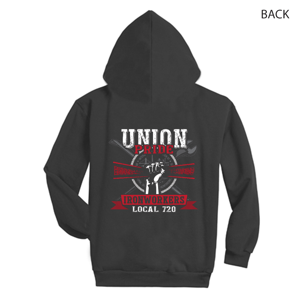 Ironworkers Local 720 - Fist of Fury Popover Hoodie (Black)