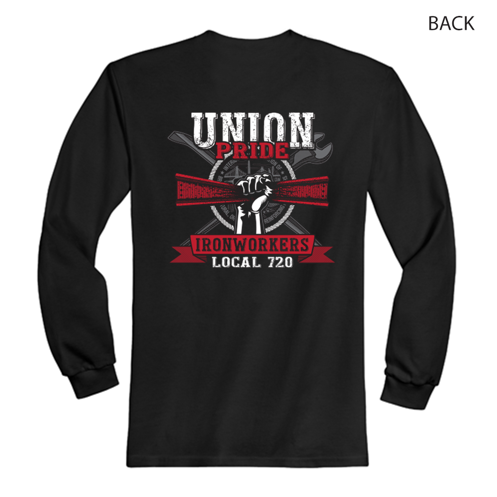 Ironworkers Local 720 - T-shirt à manches longues Fist of Fury (Noir)