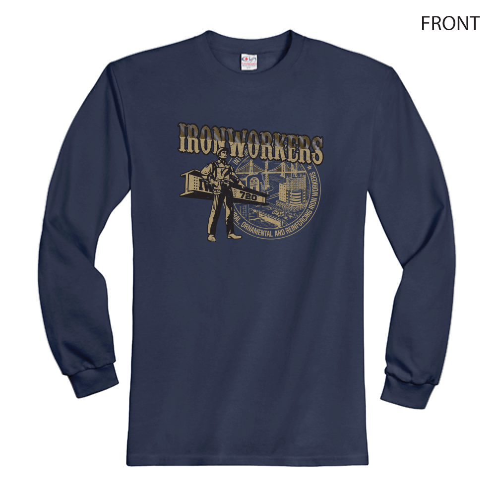 Ironworkers Local 720 - Vintage Beamman Long Sleeve T-Shirt (Navy)