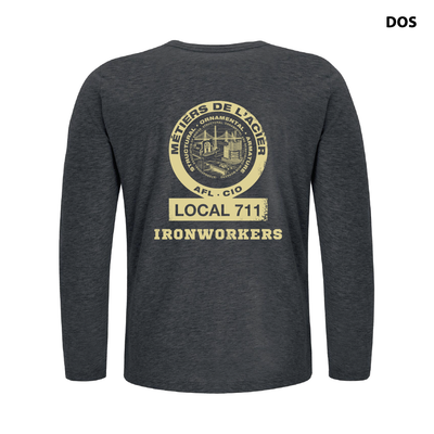 Ironworkers Local 711 - Rebar Long Sleeve T-Shirt (Charcoal)