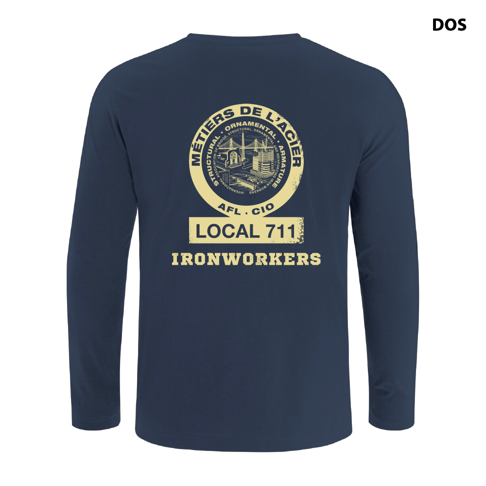 Ironworkers Local 711 - Rebar Long Sleeve T-Shirt (Navy)
