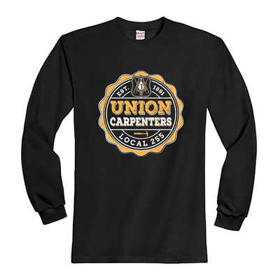 UBC 255 - Bulldog Athletic (Gold) Union Made Black Long Sleeve