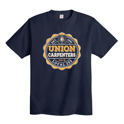 UBC 255 - Bulldog Athletic (Gold) - Union Made Navy T-Shirt